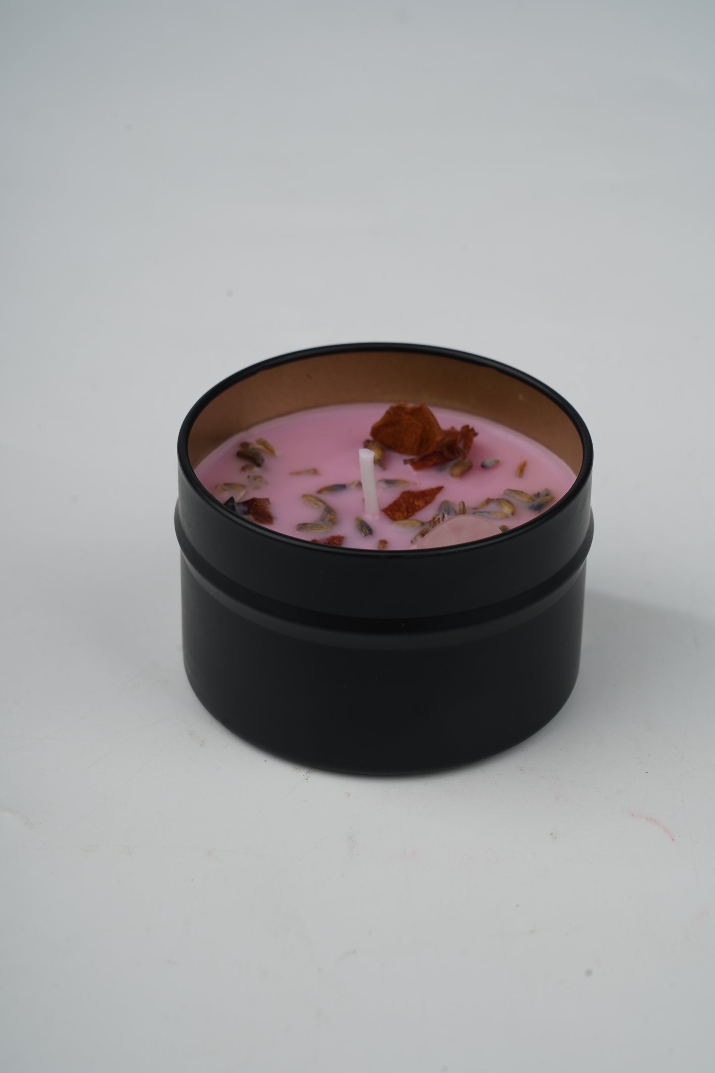Scented Intention Candles | Crystal Tin Candles for Relaxation & Healing | 4 Scents: Vanilla, Berry, Rosemary, Lavender Eucalyptus
