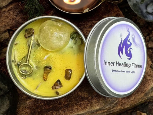 Study Focus Ritual Candle | Yellow Soy Candle with Tiger Eye for Academic Success, Focus & Exam Luck