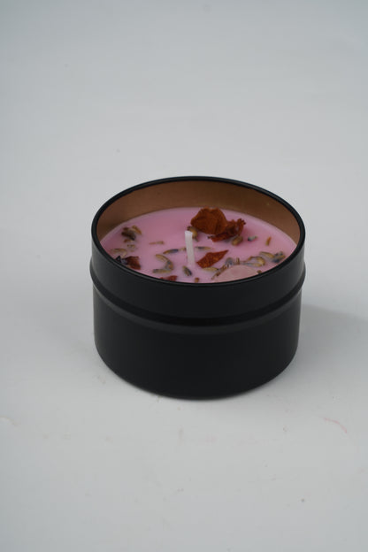 Scented Intention Candles | Crystal Tin Candles for Relaxation & Healing | 4 Scents: Vanilla, Berry, Rosemary, Lavender Eucalyptus